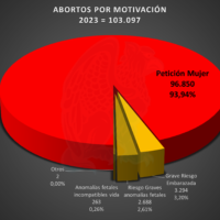 Abortos España 2023 por motivación de la madre